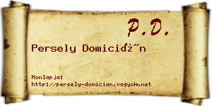 Persely Domicián névjegykártya
